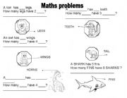 English worksheet: Maths Problems- TAnimals, parts of the body