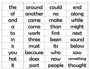 English worksheet: Sight word lists