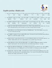 English Worksheet: negative questions situation cards