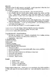 English Worksheet: health - GP, hospital, dentist