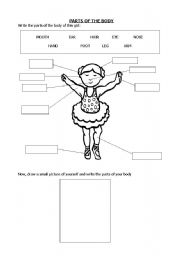 English Worksheet: parts of the body