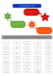 English Worksheet: PRONUNCIATION ED ENDING