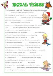 English Worksheet: MODAL VERBS