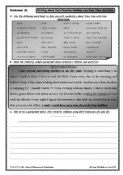 English Worksheet: Writing Worksheet (2)