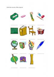 English worksheet: Classroom objects