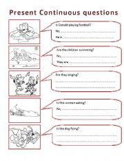 English Worksheet: Present continuous