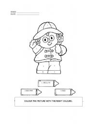 English Worksheet: colouring activity