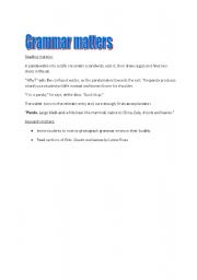 English Worksheet: grammar matters