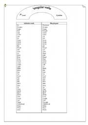 English worksheet: irregular verbs 