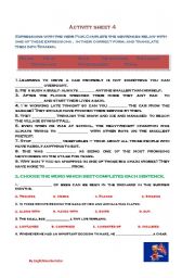 English worksheet: activity sheet 4