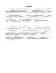 English worksheet: Cloze test