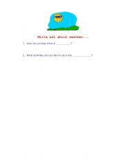 English Worksheet: write about weather