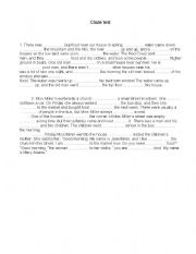 English worksheet: Cloze test 3