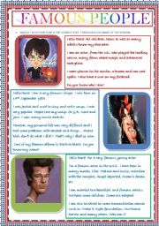 English Worksheet: FAMOUS PEOPLE 2