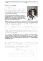 English Worksheet: Bob Marley: Get up, stand up.