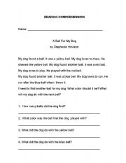 English Worksheet: Reading Comprehension