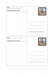 English worksheet: Postcards: Doing the simple past