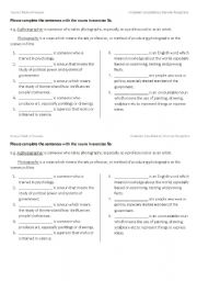 English worksheet: jobs & subjects/ people + Relative Pronouns