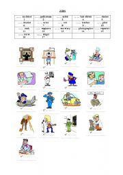 English Worksheet: Match the job with the picture!
