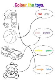 English Worksheet: toys colouring