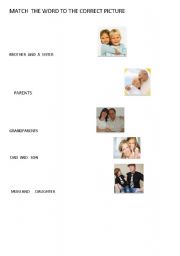 English Worksheet: FAMILY WORDS