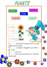 English Worksheet: Plant and Flower Parts.(1/3)