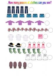 English worksheet: Can you count clothes?