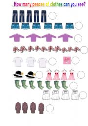 English Worksheet: Can you count clothes?