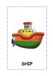 English Worksheet: Transport flashcards.4 flashcars:boat,bike,car, train