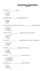 English Worksheet: comparative and superlative exercise