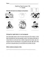 English worksheet: Spelling Test