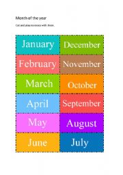 English Worksheet: Months of the year