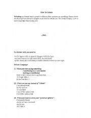 English Worksheet: ESL: How to Debate