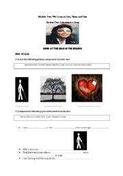 English worksheet: look at the man in the mirror