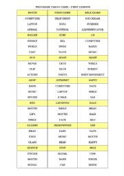 English Worksheet: Taboo Game