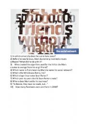 English Worksheet: The Social Network Movie Quizz