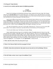 English worksheet: Tryouts