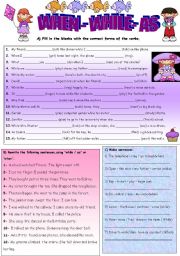 English Worksheet: when-while-as