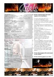 English Worksheet: Set Fire to the Rain - Adele song worksheet