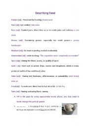 English Worksheet: Food