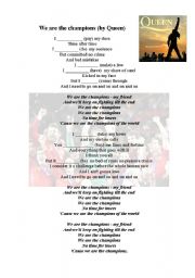 English Worksheet: We are the champions