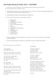 English worksheet: Get Stupid (Madonna) Worksheet