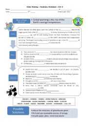 English Worksheet: Global Warming