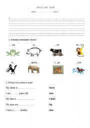 English Worksheet: english test 2nd grade