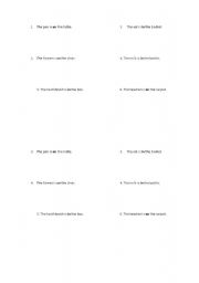 English Worksheet: prepositions in on