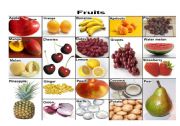 English Worksheet: Fruits