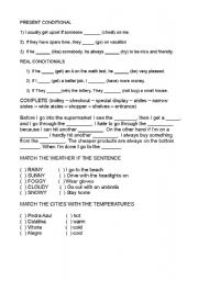 English Worksheet: Zero and First Conditional