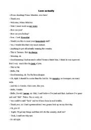 English Worksheet: love actually episode 1