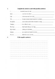 English worksheet: Exercises for present continuous