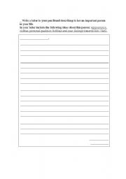 English worksheet: Writing a friendly letter